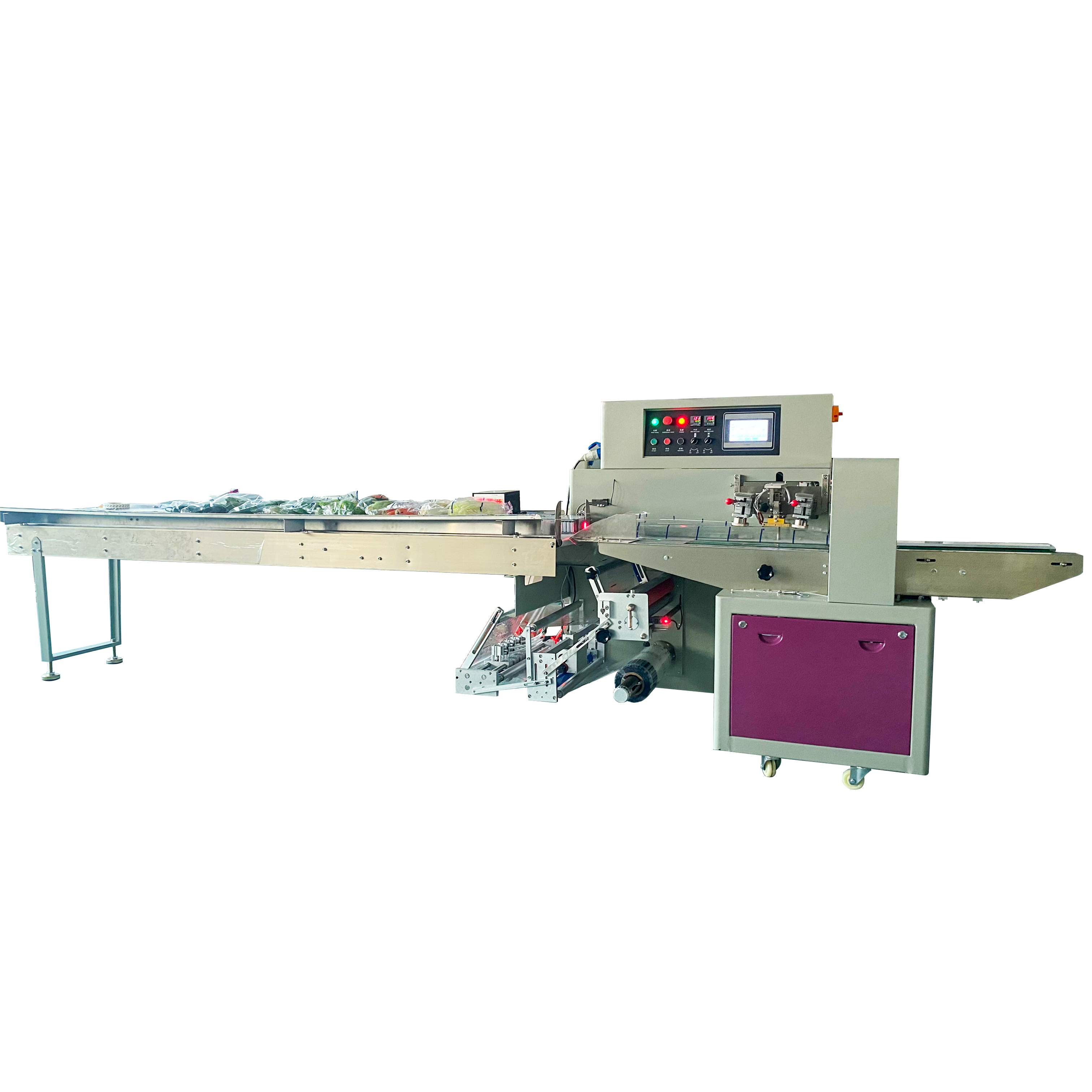 Efficient vegetables pillow packing machine